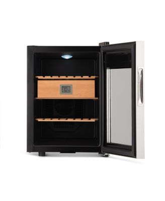 Cigar Humidor – 250 Count, Opti-Temp Heating/Cooling, Cedar Shelves, Digital Thermostat, Lock & Key, Stainless Steel