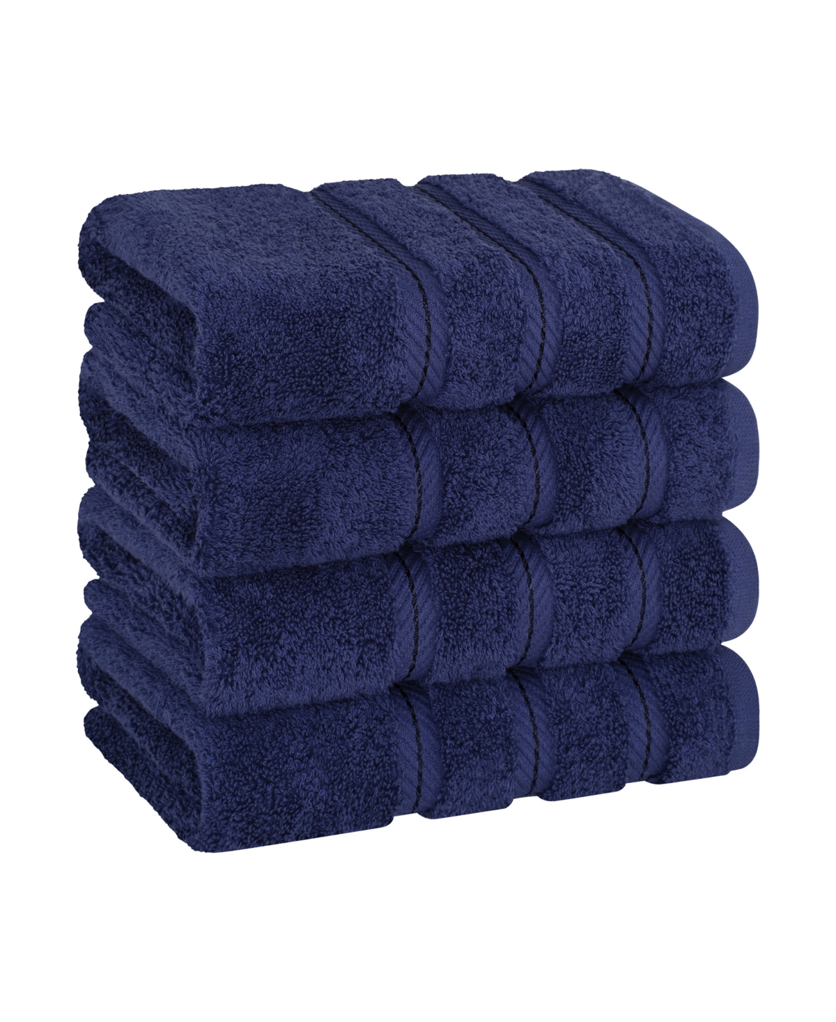 American Soft Linen Edison Luxury 100% Turkish Cotton 4-piece Hand Towel Set In Navy Blue