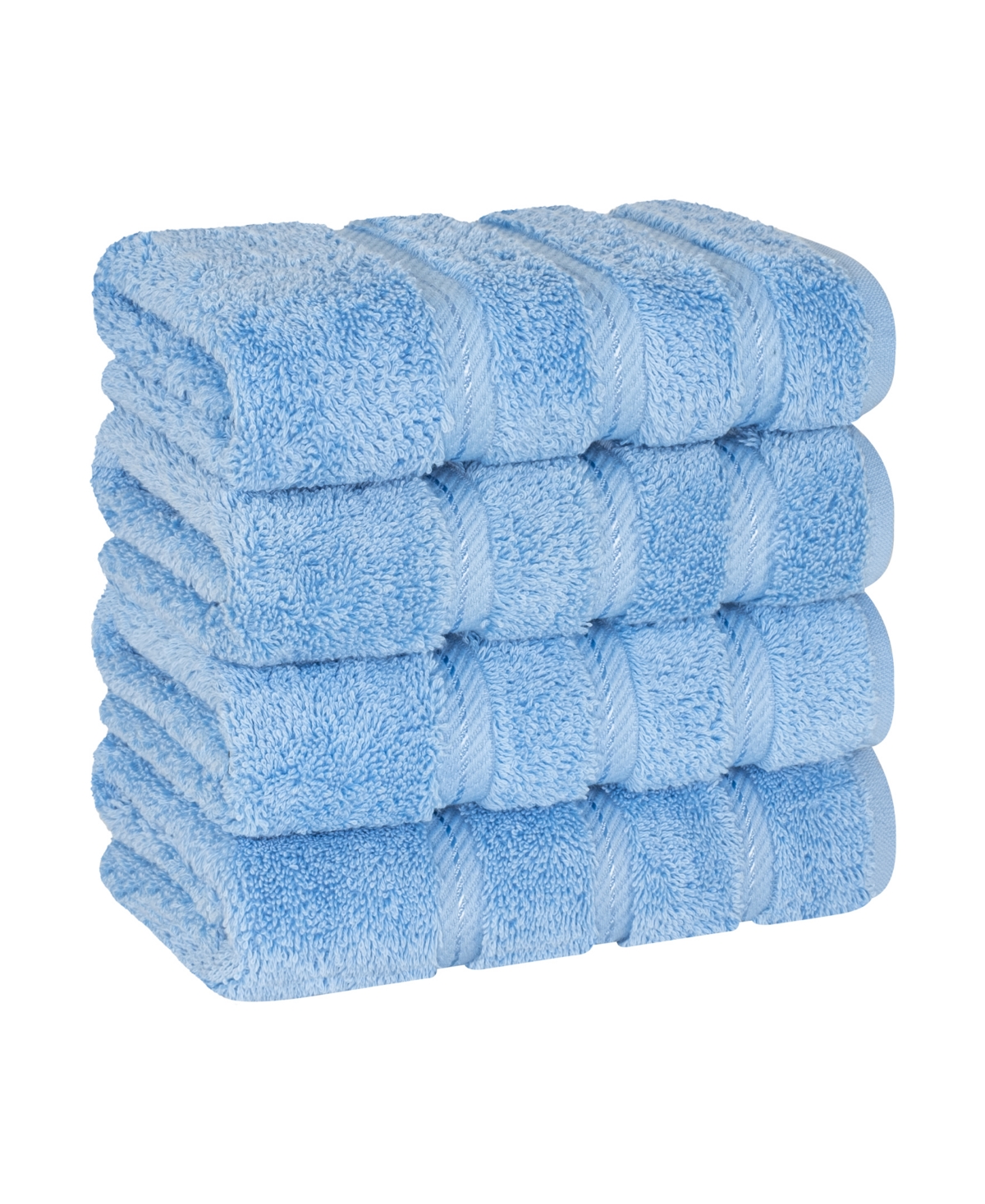American Soft Linen Edison Luxury 100% Turkish Cotton 4-piece Hand Towel Set In Sky Blue