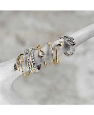 Best Friends Irish Celtic Love Knots Infinity Promise Ring Band Oxidized .925 Sterling Silver