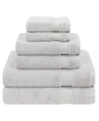 American Soft Linen Bekos Premium 100% Turkish Cotton 6-Piece Bath Towel Set - Silver Gray, 6 Piece Set