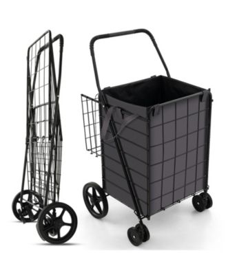Folding Rolling Metal Waterproof Liner Basket Cart