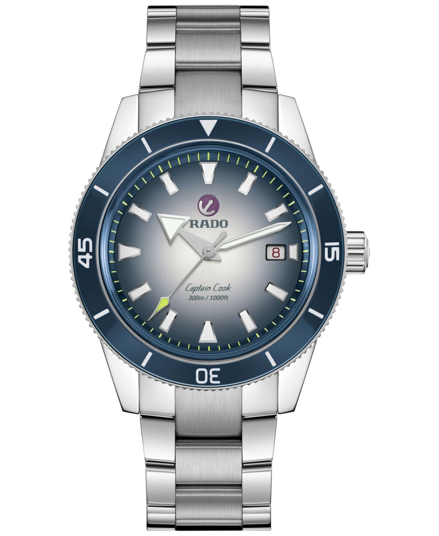 Мужские часы Rado Swiss Automatic Captain Cook Stainless Steel Bracelet Watch 42mm — фото 1