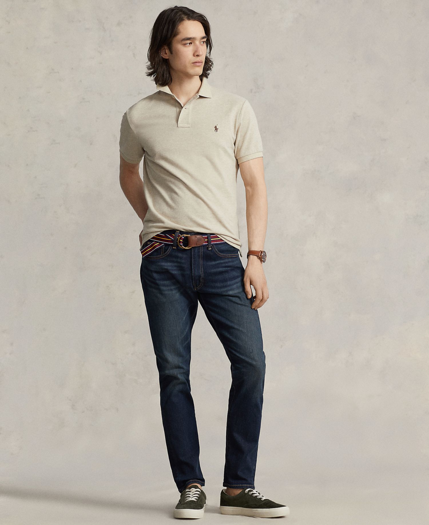 Men's Cotton Custom Slim Fit Mesh Polo Shirt