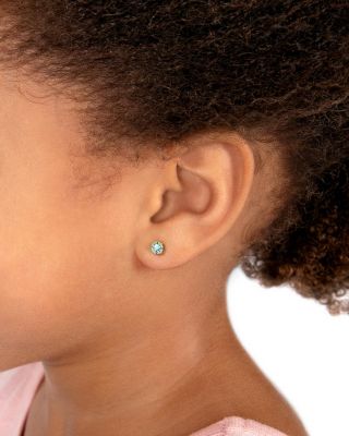 Детские серьги Tiny Blessings 14K Gold Crystal Birthstone Screw Back — фото 3
