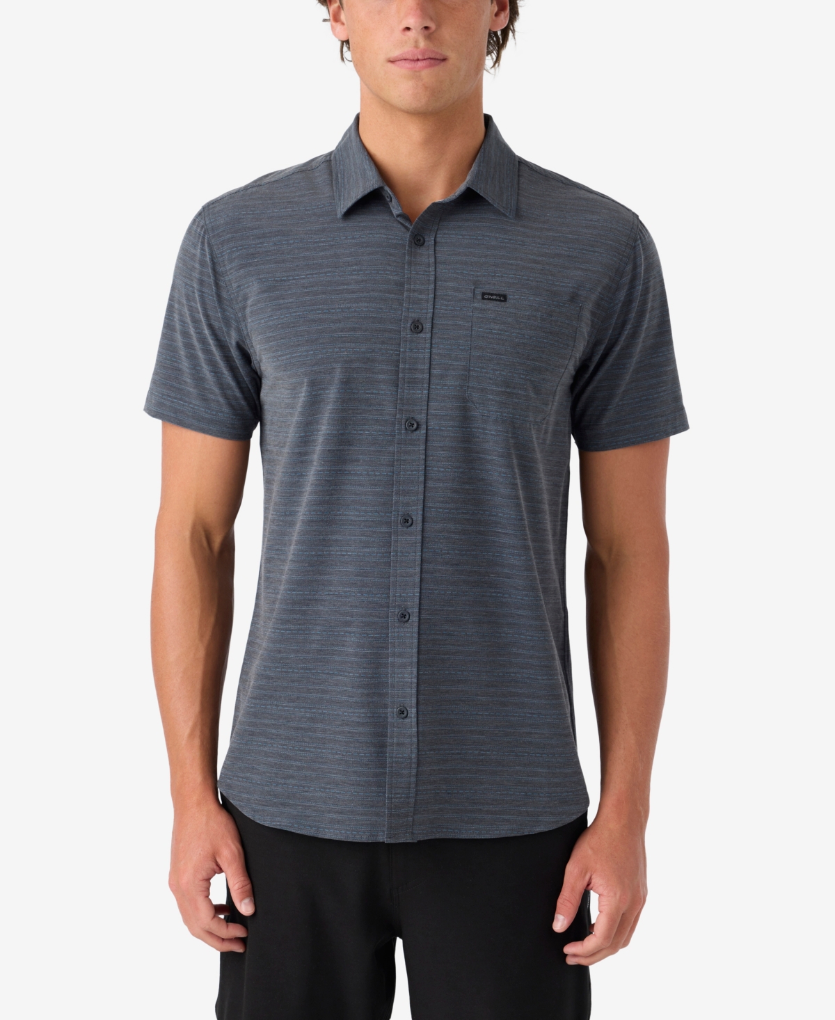 O'Neill Men's Trvlr Upf Traverse Stripe Standard Shirt - Black 3