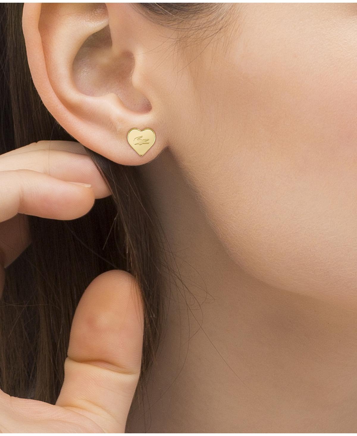 LACOSTE WOMEN'S LOVE MY CROC YELLOW GOLD IP PLATED EARRINGS 