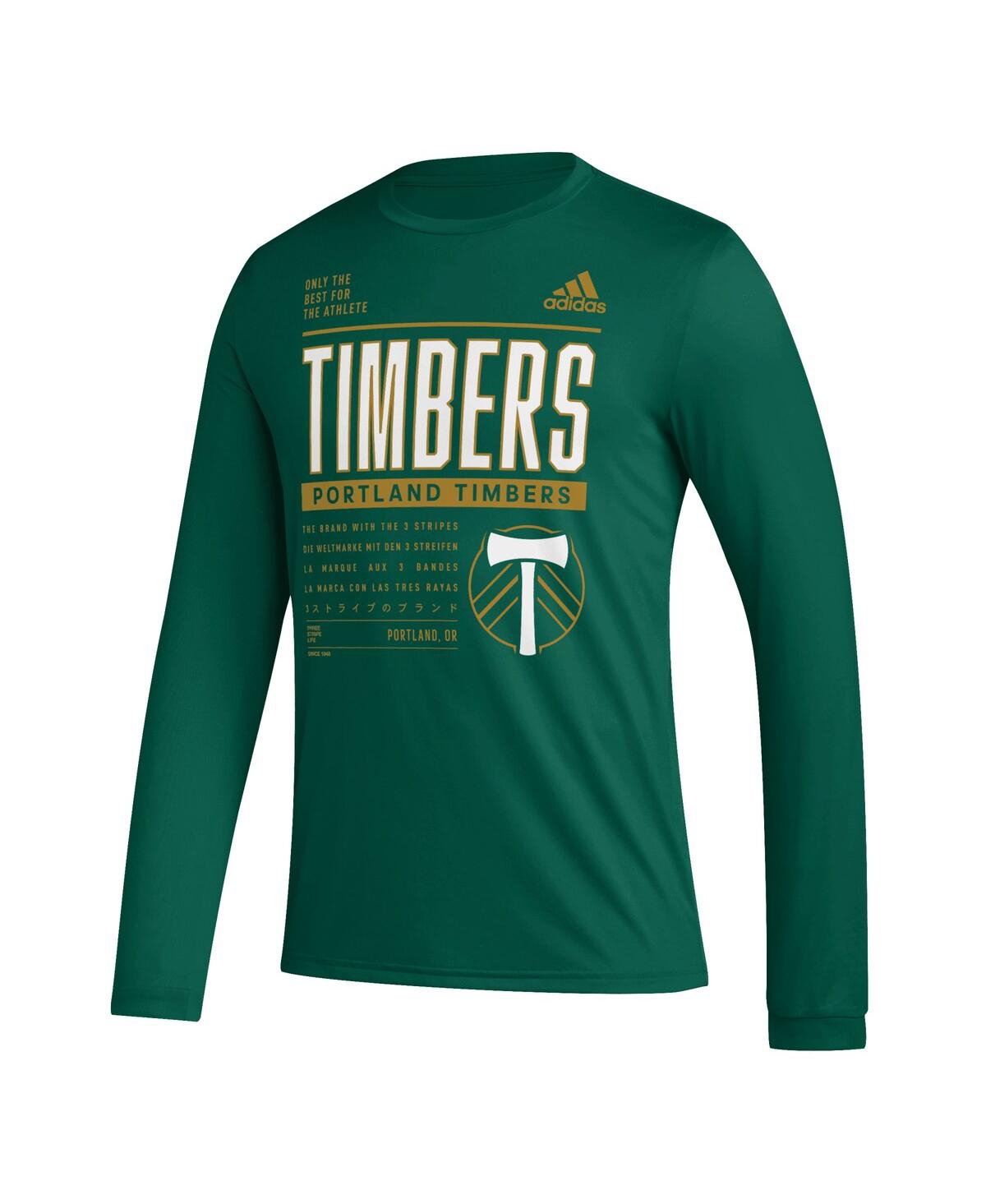Adidas Men'sPortland Timbers Club Dna Long Sleeve Aeroready T-Shirt - Green
