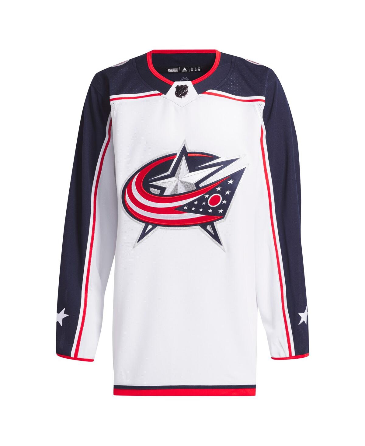Adidas Men'sColumbus Blue Jackets Away Prime Green Authentic Jersey - White