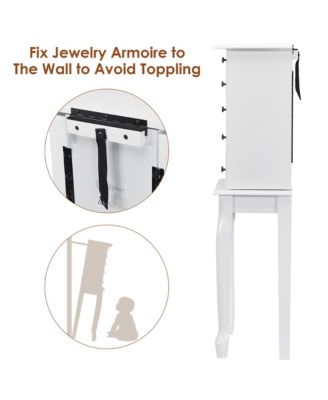 Jewelry Cabinet Storage Chest Standing Organizer