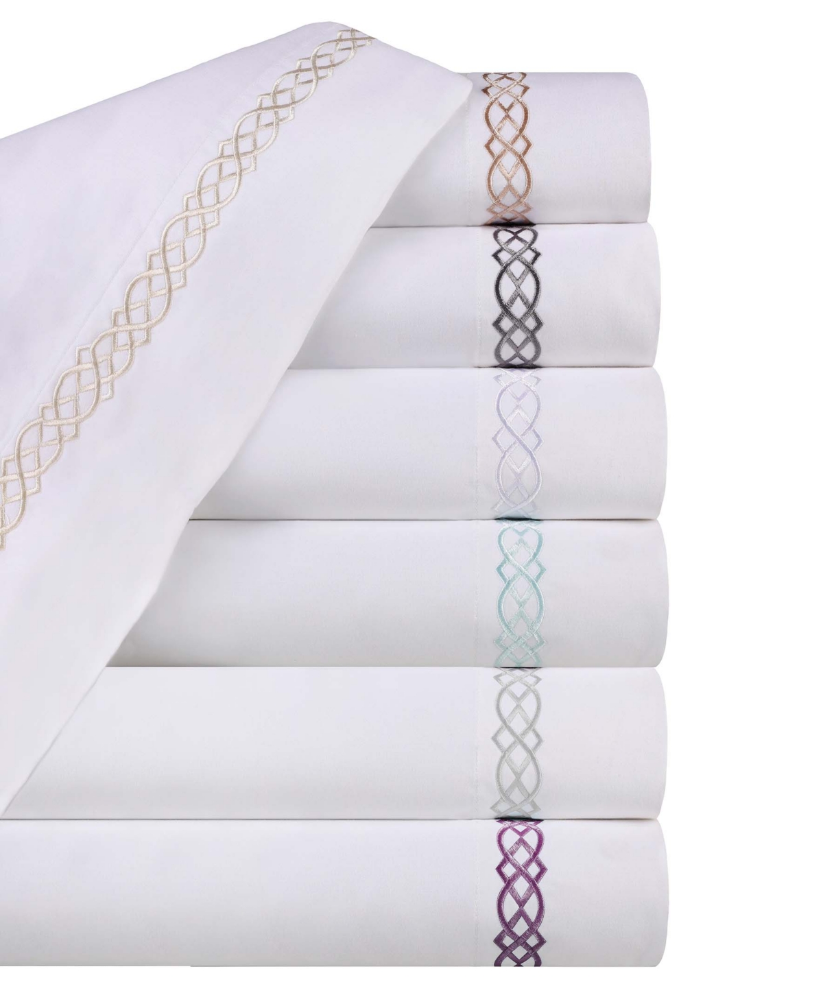 Superior Egyptian Cotton 1000 Thread Count Embroidered Bed Sheet Set, - White-white