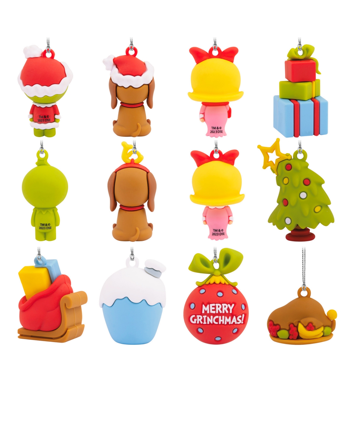 Hallmark Grinch Countdown Calendar 12 Mini Ornaments - Multi-colored