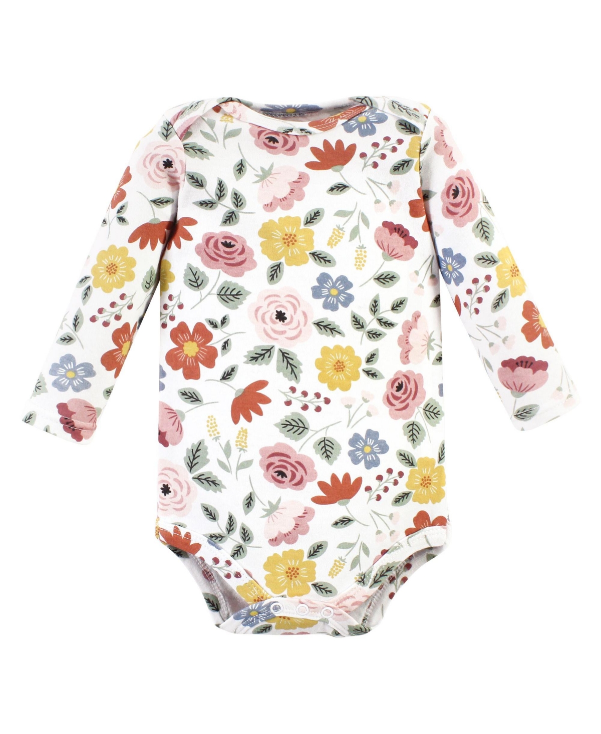 Hudson Baby Baby Girls Cotton Long-Sleeve Bodysuits, Bonita 5 Pack - Bonita 5 pack