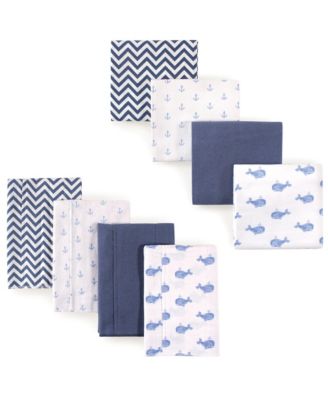 8-Piece Cotton Flannel Nursery Essential Set Swaddle Blankets & Burp Cloths