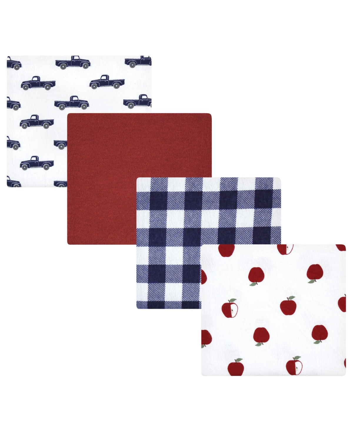 Hudson Baby Infant Girl Cotton Flannel Receiving Blankets Bundle Set, One Size - Pumpkin spice apple orchard