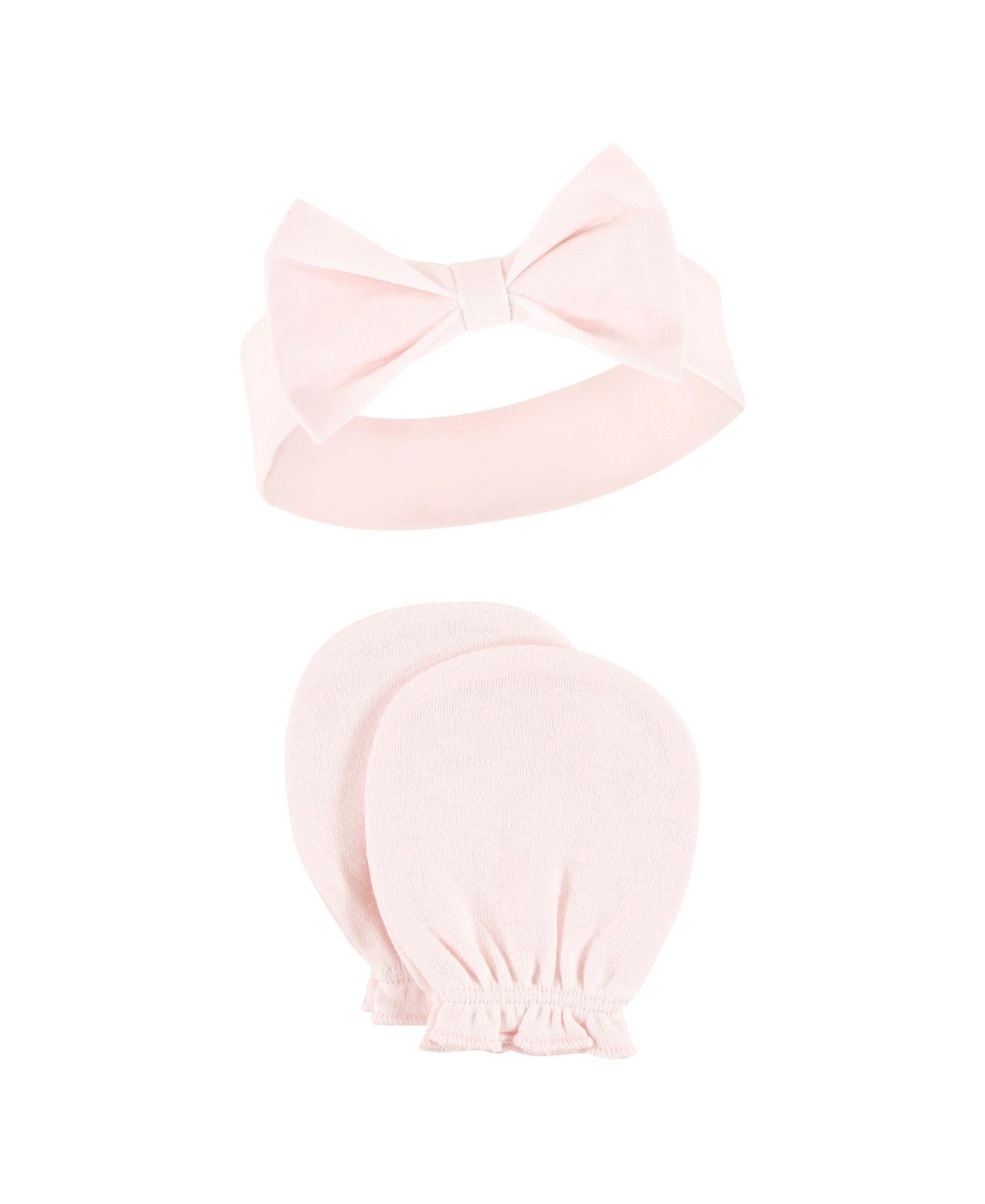 Hudson Baby Baby Girls Cotton Headband and Scratch Mitten Set, Months - Blue toile