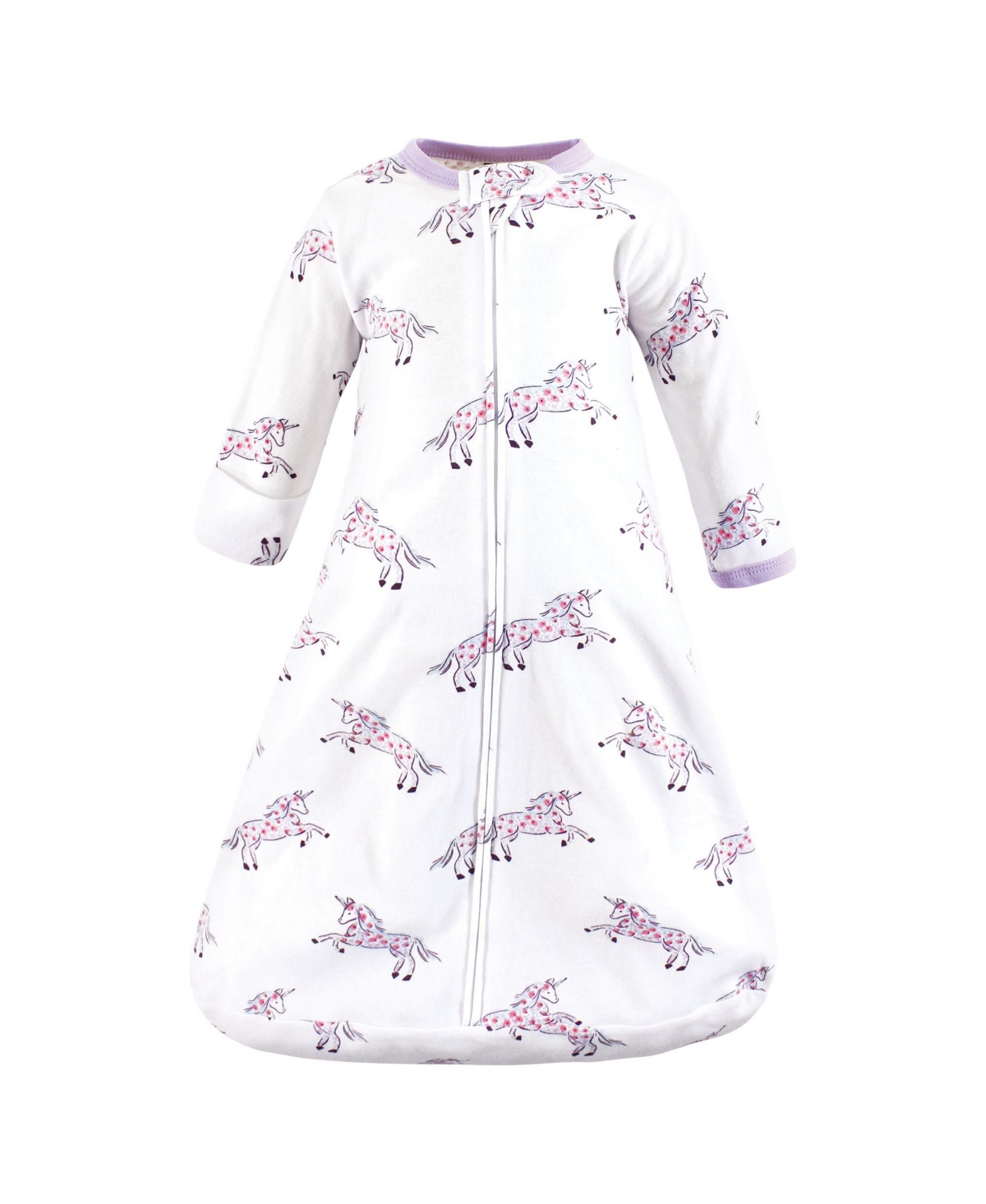 Hudson Baby Baby Girls Cotton Long-Sleeve Wearable Sleeping Bag, Sack, Blanket,- Floral unicorn long sleeve