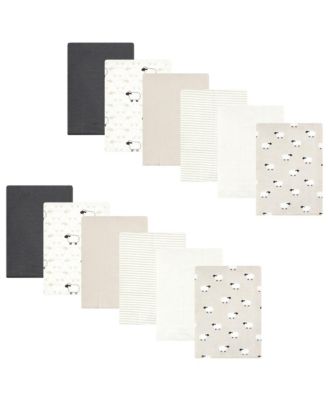 Unisex 12-Count Flannel Burp Cloths (Cotton/Poly Blend