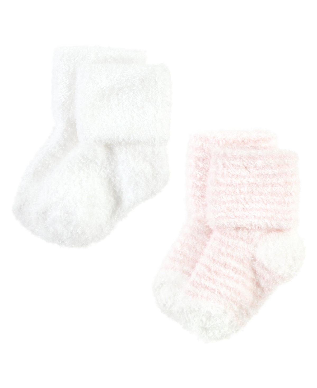 Hudson Baby Baby Girls Cozy Chenille Newborn and Terry Socks,- Pink heart