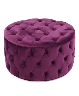 Ottoman Velvet Modern Glam Button Tufted