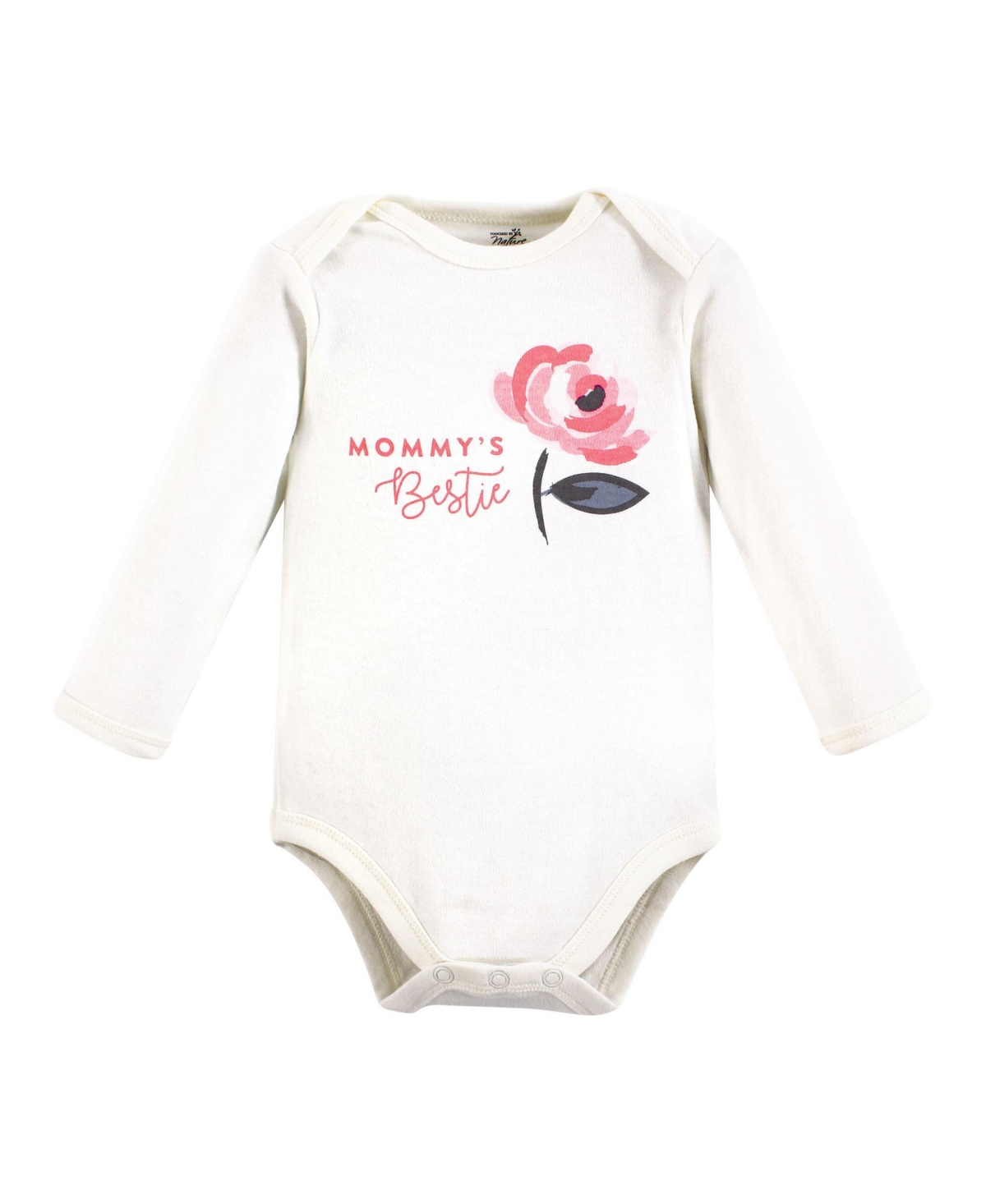 Touched by Nature Baby Girls Organic Cotton Long-Sleeve Bodysuits, Months - Bubblegum floral