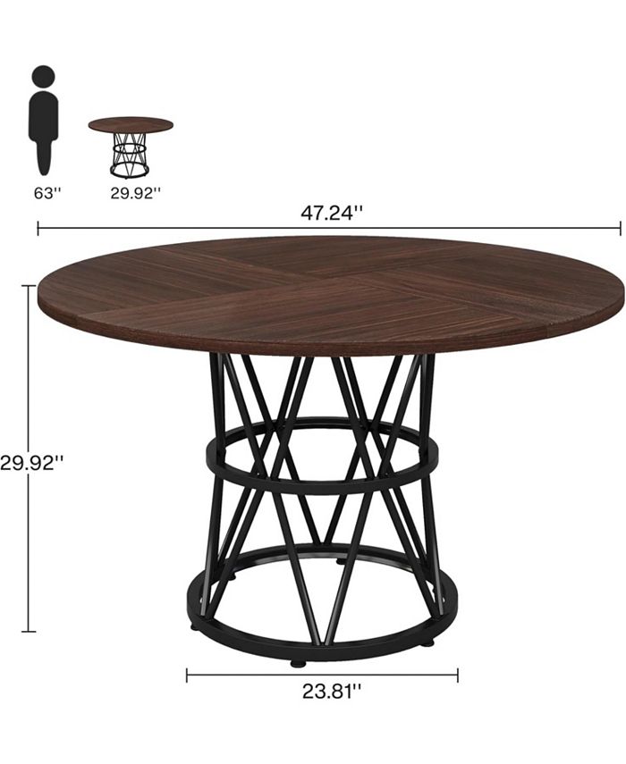 Tribesigns Round Dining Table for 4, 47 Inches Kitchen Table Circle ...