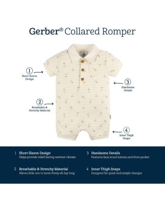 Baby Girls Collared Romper