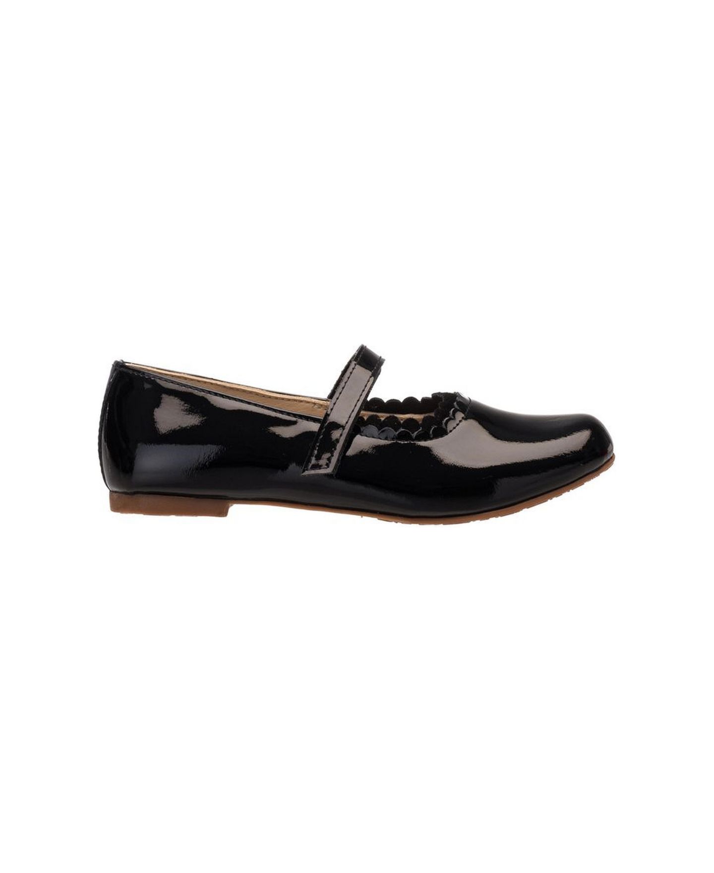 Детские балетки Elephantito Child Girl Aria Flat, цвет: Лаковый чёрный — фото 2