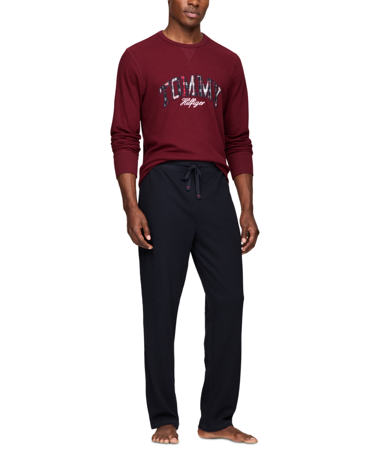 Tommy Hilfiger Men's Thermal Logo Long-Sleeve Pajama Shirt