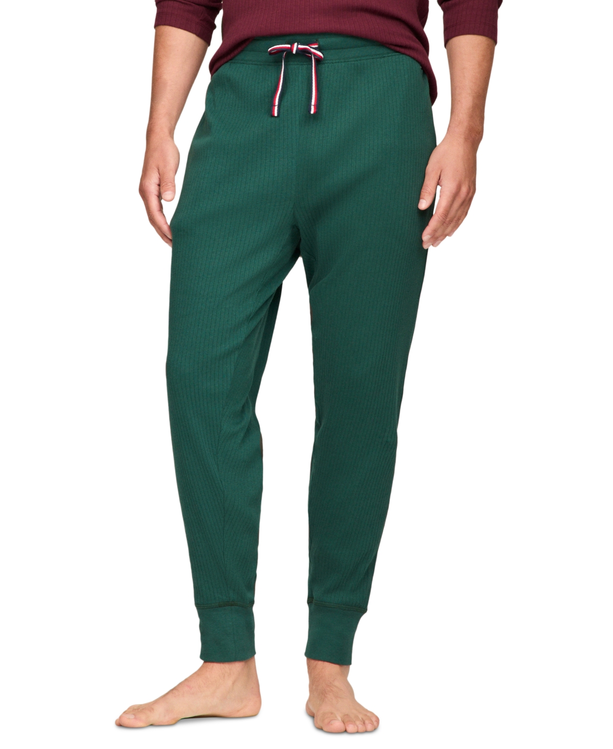 TOMMY HILFIGER MEN'S RIBBED JOGGER PAJAMA PANTS 