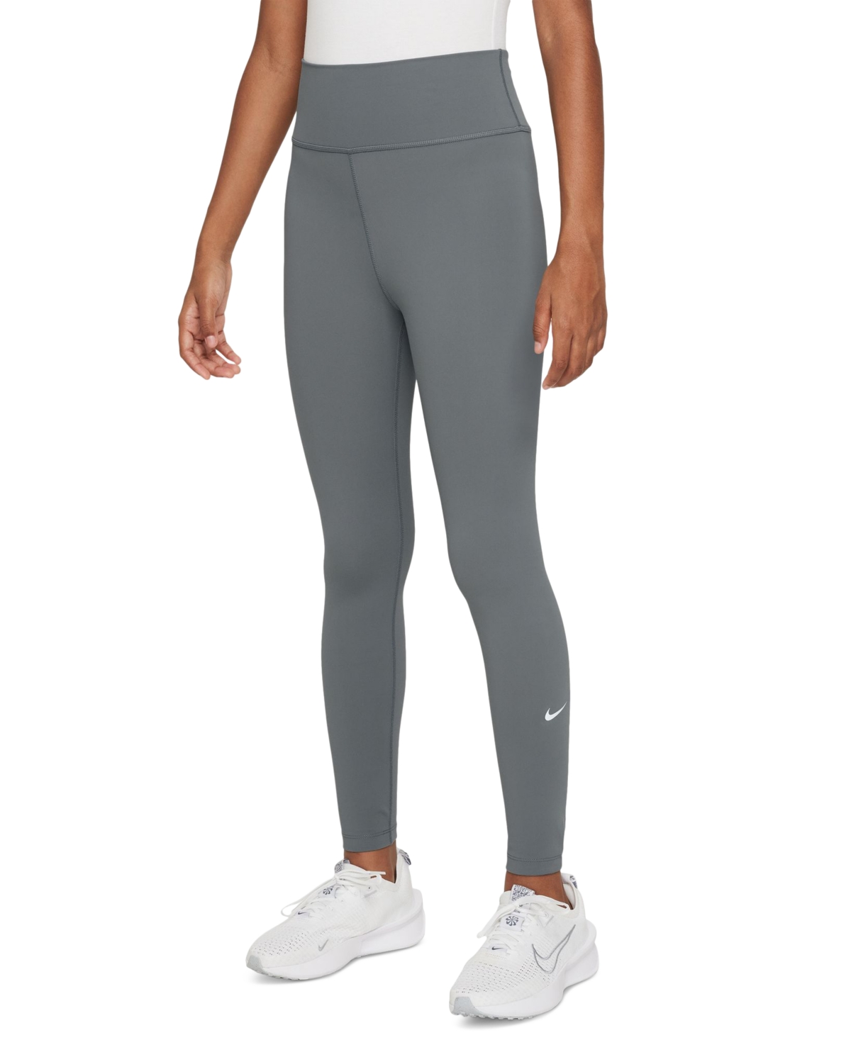 Nike Big Girls One Dri-fit High-Waisted Leggings -white