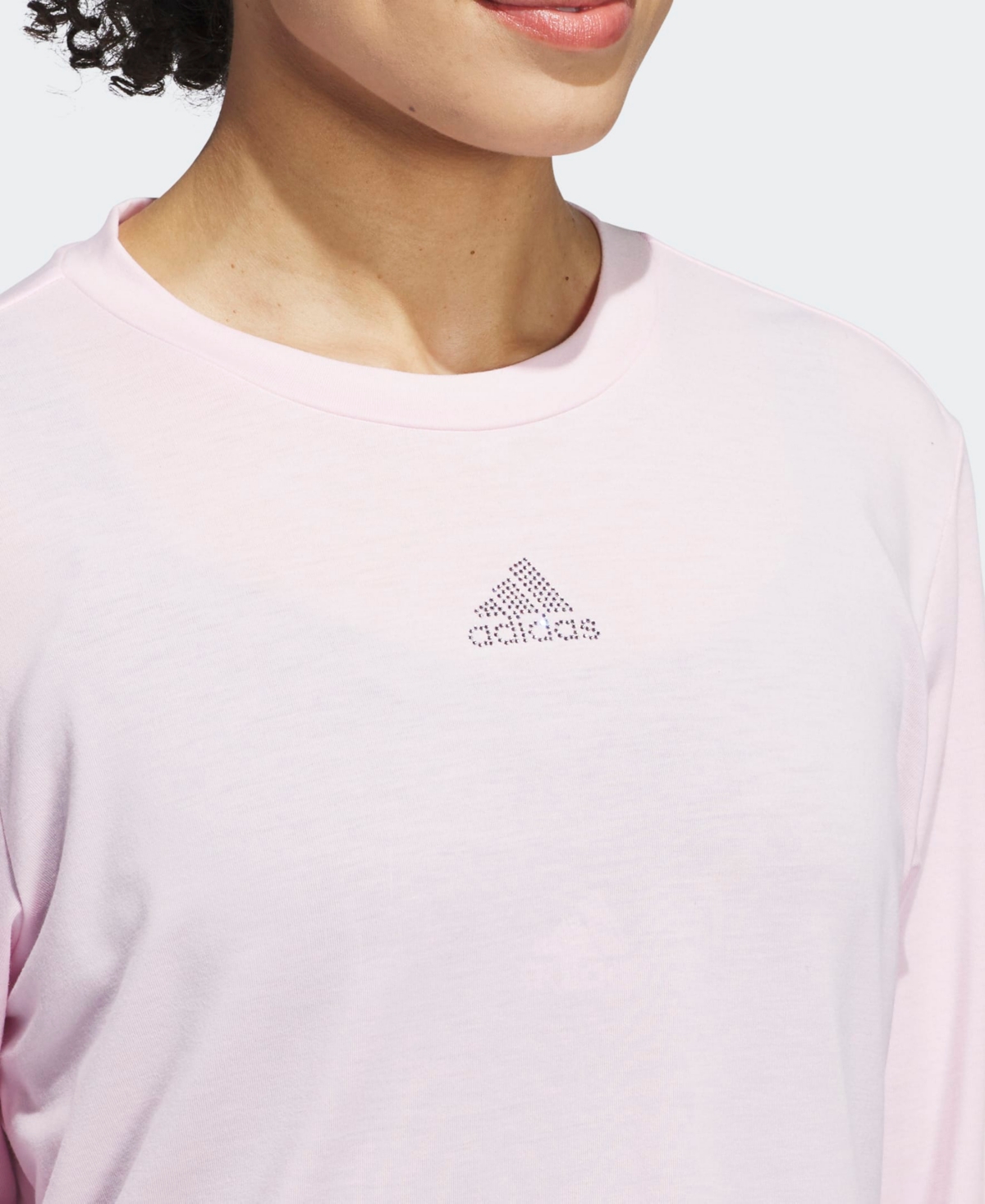 adidas Women's Y2K Glam Embellished Logo Cropped Long Sleeve T-Shirt