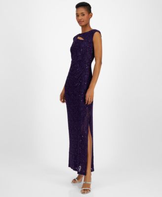 Connected - Women's Lace Cutout Cap-Sleeve Gown