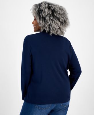 Plus Size Mock-Neck Top, Exclusively at Macy's