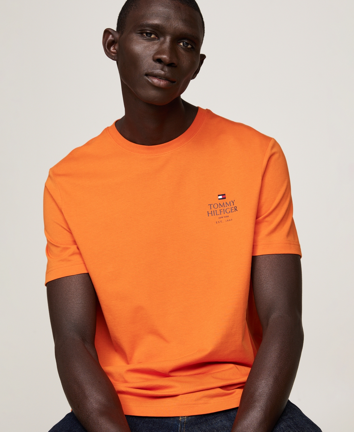 Tommy Hilfiger Men's Short Sleeve Crewneck Stacked Logo T-Shirt