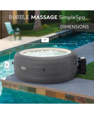 SimpleSpa Bubble Massage 4 Person Inflatable Hot Tub with Insulated Cover