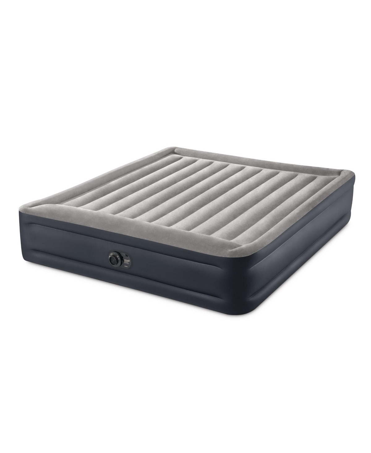 Dura Beam Plus Deluxe Blow Up Air Mattress Bed with Built In Pump, King - Gray