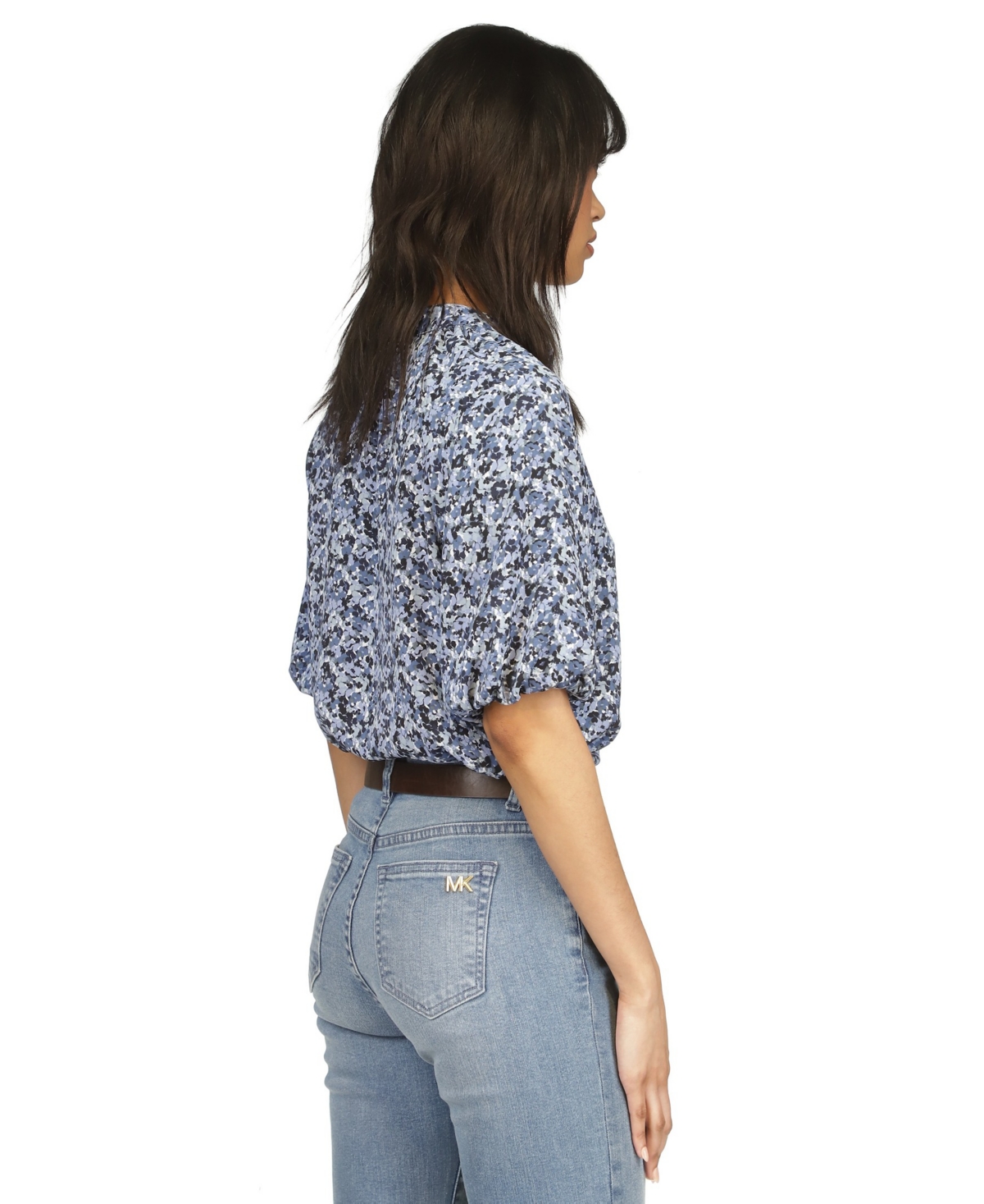 Michael Michael Kors Women's Floral-Print Puff-Sleeve Top