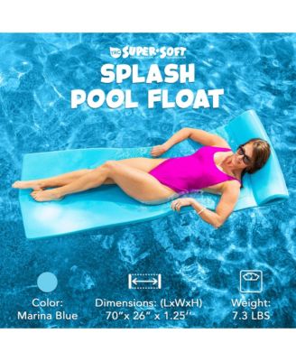 Splash 1.25" Thick Foam Swimming Pool Float Mat, Marina Blue