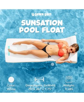 Sunsation 1.75" Thick Foam Lounger Swimming Pool Float, White