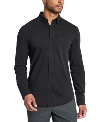 Kenneth Cole - Men's Slim-Fit Plain White Performance Long-Sleeve Button-Down Shirt