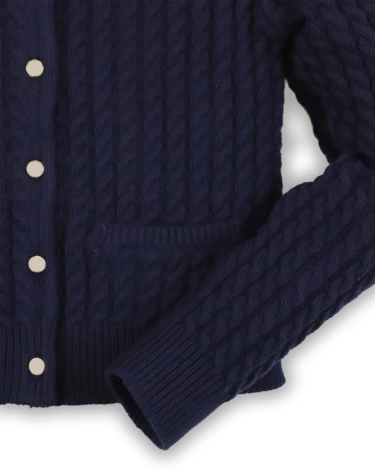 Hope & Henry Girls Organic Cotton Long Sleeve Classic Cable Cardigan Sweater