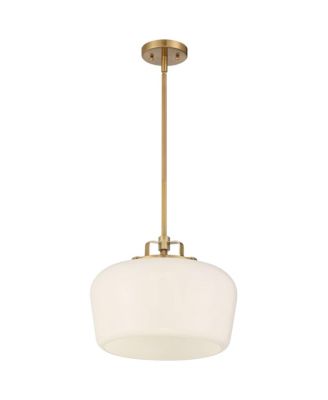 Gold 3-Light Opal White Glass Shade 15" Wide Modern Fixture Pendant Chandelier