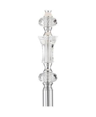 Montrose Glam Standing Floor Lamps 61" Tall Set of 2 Polished Steel Silver Crystal Glass White Fabric Drum Shade Decor for Living Room Reading House Bedroom Office
