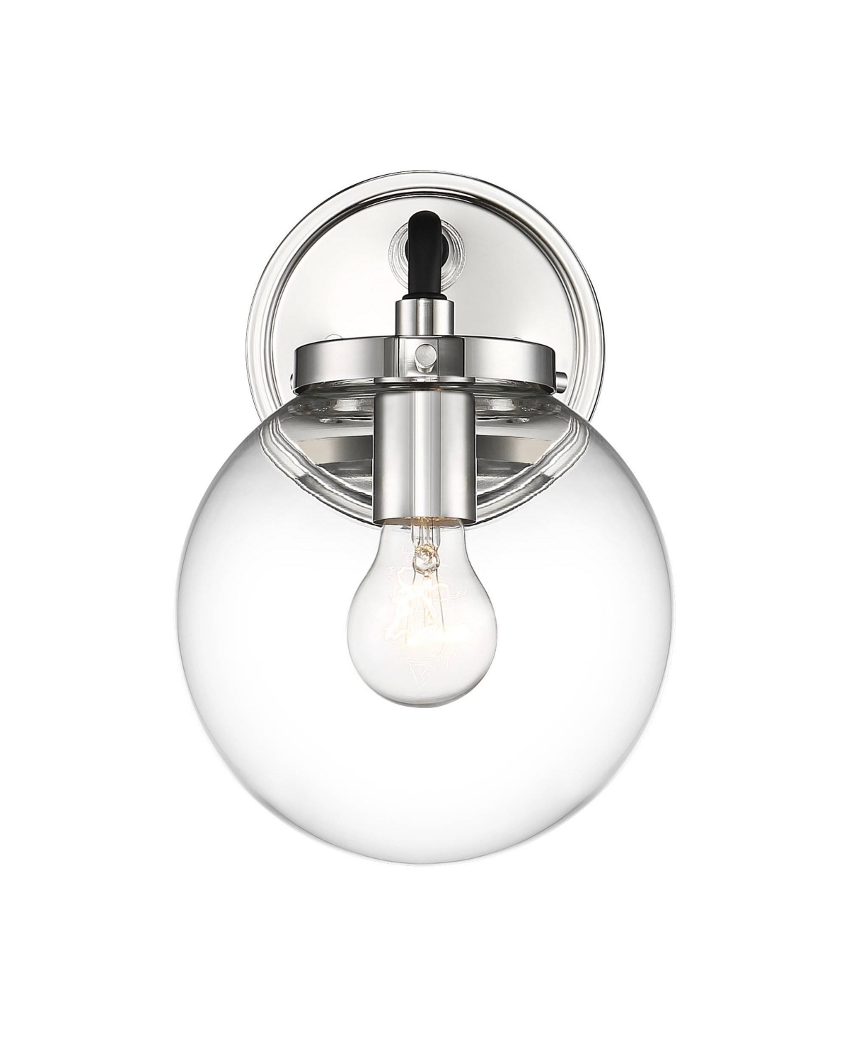 Possini Euro Design Fairling Mid Century Modern Wall Light Sconce Polished Nickel Hardwired 7 1/2