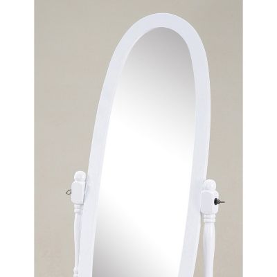Streamdale Traditional Queen Anna Style Wood Floor Cheval Mirror, White Finish