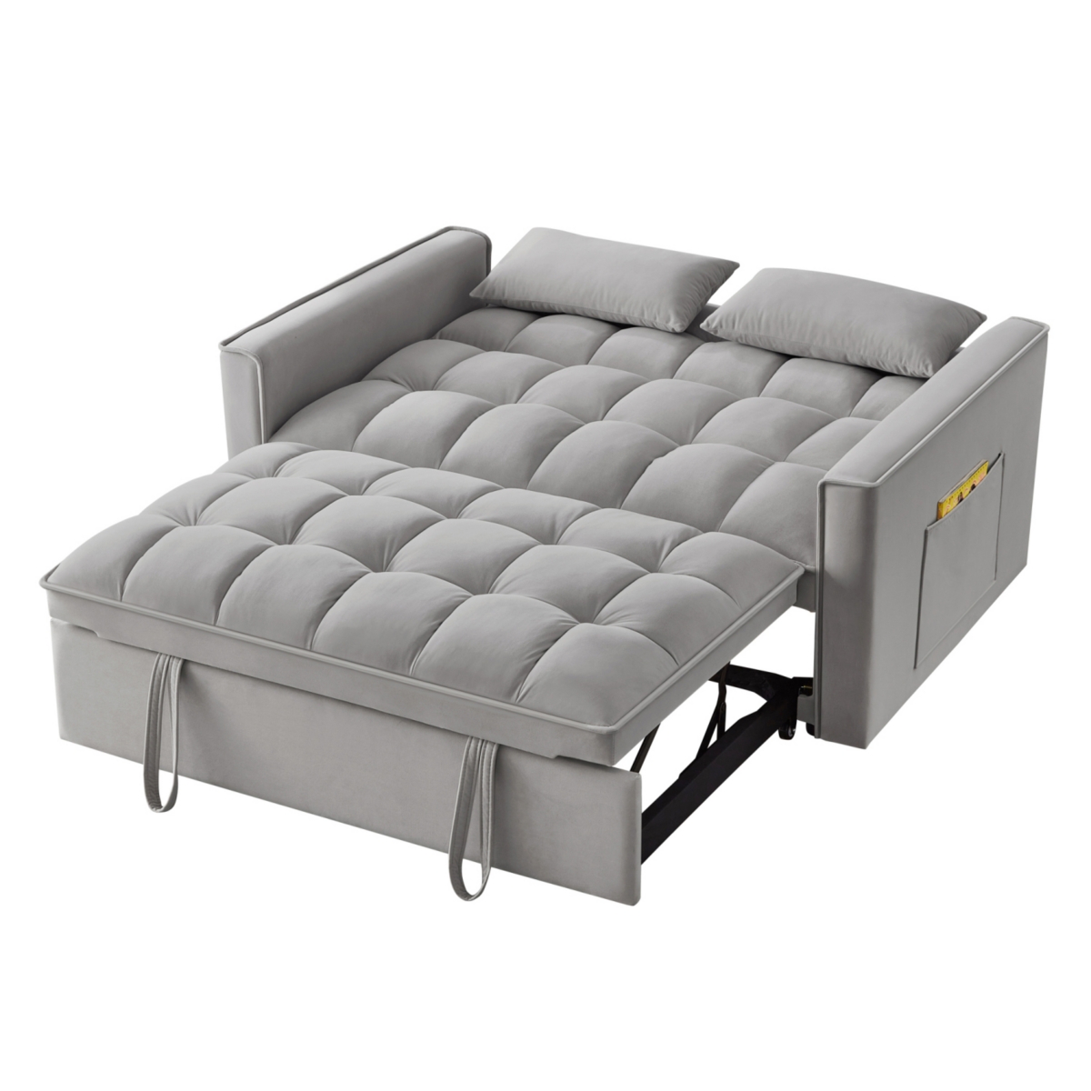 Streamdale Furniture 4-in-1 Space-Saving Velvet Loveseat Sofa Bed with Storage