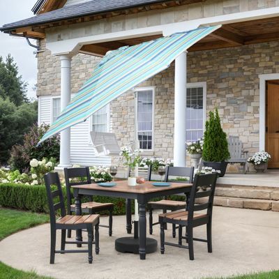 9FT Outdoor Patio Market Umbrella Aluminum Frame with Push Button Tilt Crank and 8 Steel Ribs, UV Protection Waterproof, for Garden Deck Backyard and Pool.