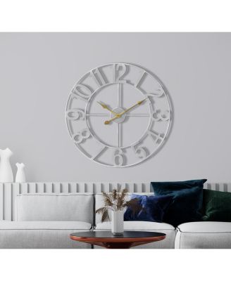 Large Wall Clock for Living Room Decor - Numeral Wall Clock for Kitchen - 24 inch Wall Clock Decorative (Gold)