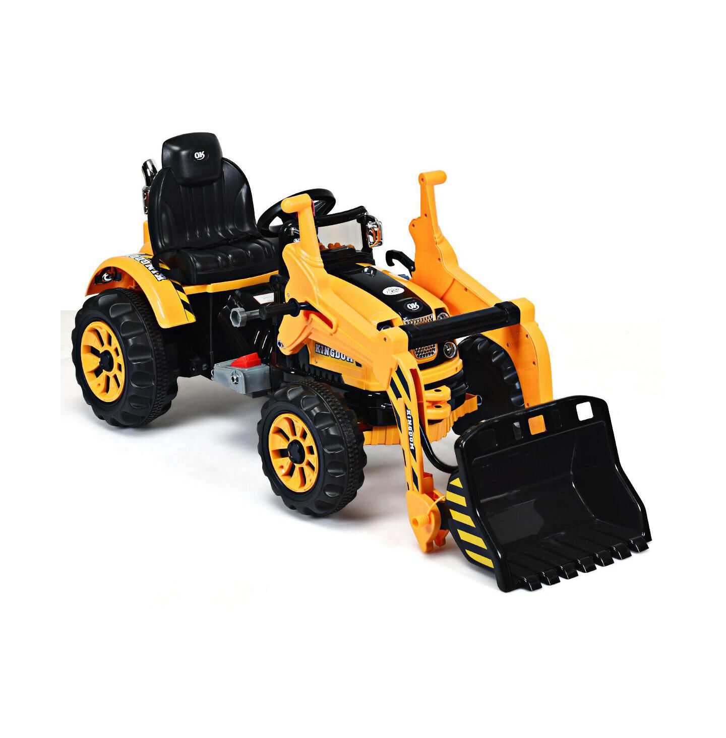 Детская игрушка Costway Powered Excavator Truck With Working Bucket Ride-On, 66 lbs Capacity, Ages 3+, цвет: Жёлтый — фото 7